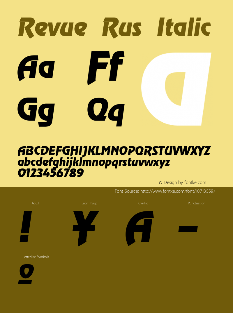 Revue Rus Italic 001.000 Font Sample