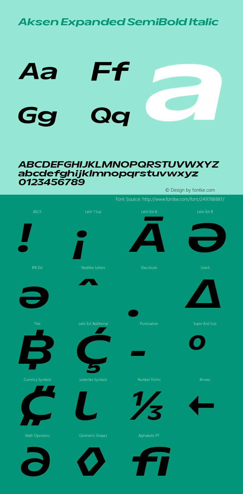 Aksen Expanded SemiBold Italic Version 3.003图片样张