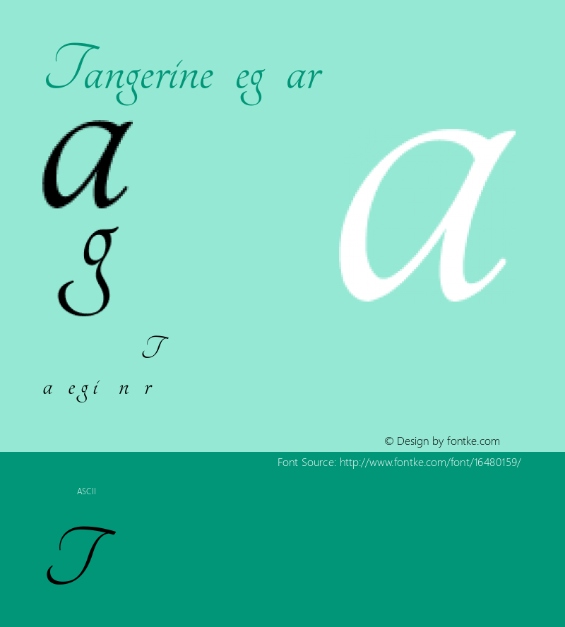 Tangerine Regular Version 1.3 Font Sample