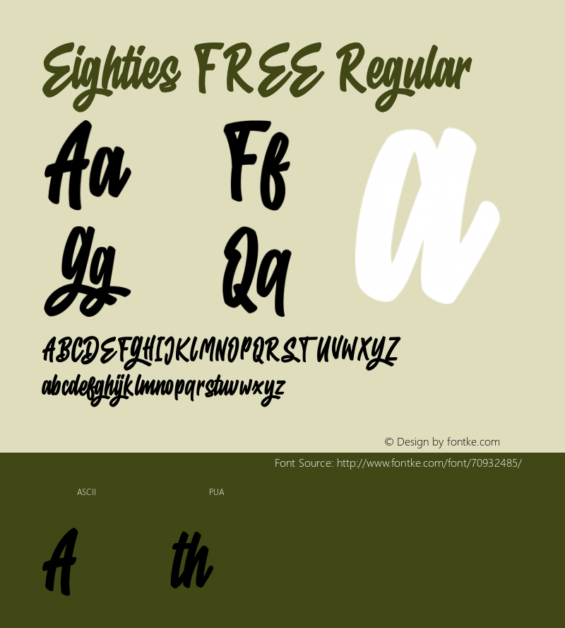 Eighties FREE Version 1.000 Font Sample