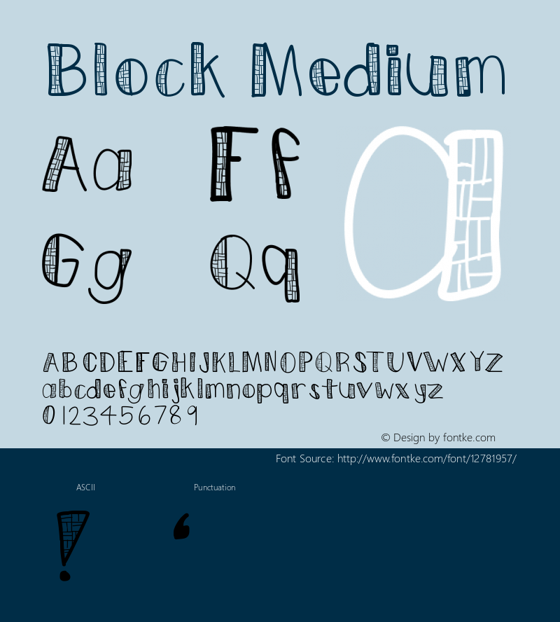 Block Medium Version 001.000 Font Sample