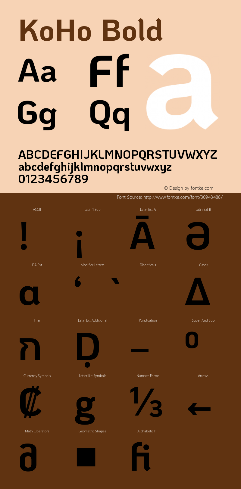 KoHo Bold Version 1.000; ttfautohint (v1.6) Font Sample