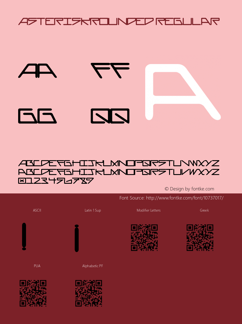 AsteriskRounded Regular Version 1.00 July 3, 2015, initial release Font Sample