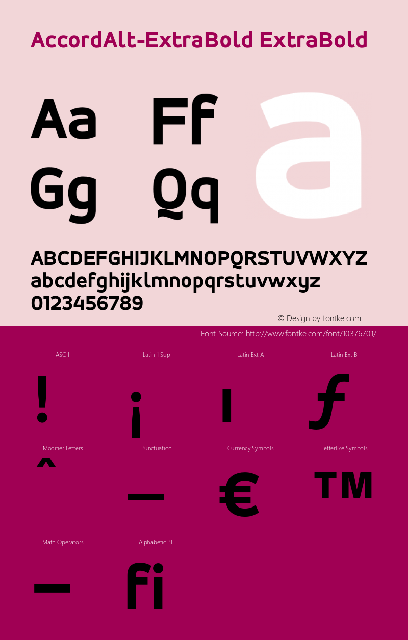 AccordAlt-ExtraBold ExtraBold 001.000 Font Sample