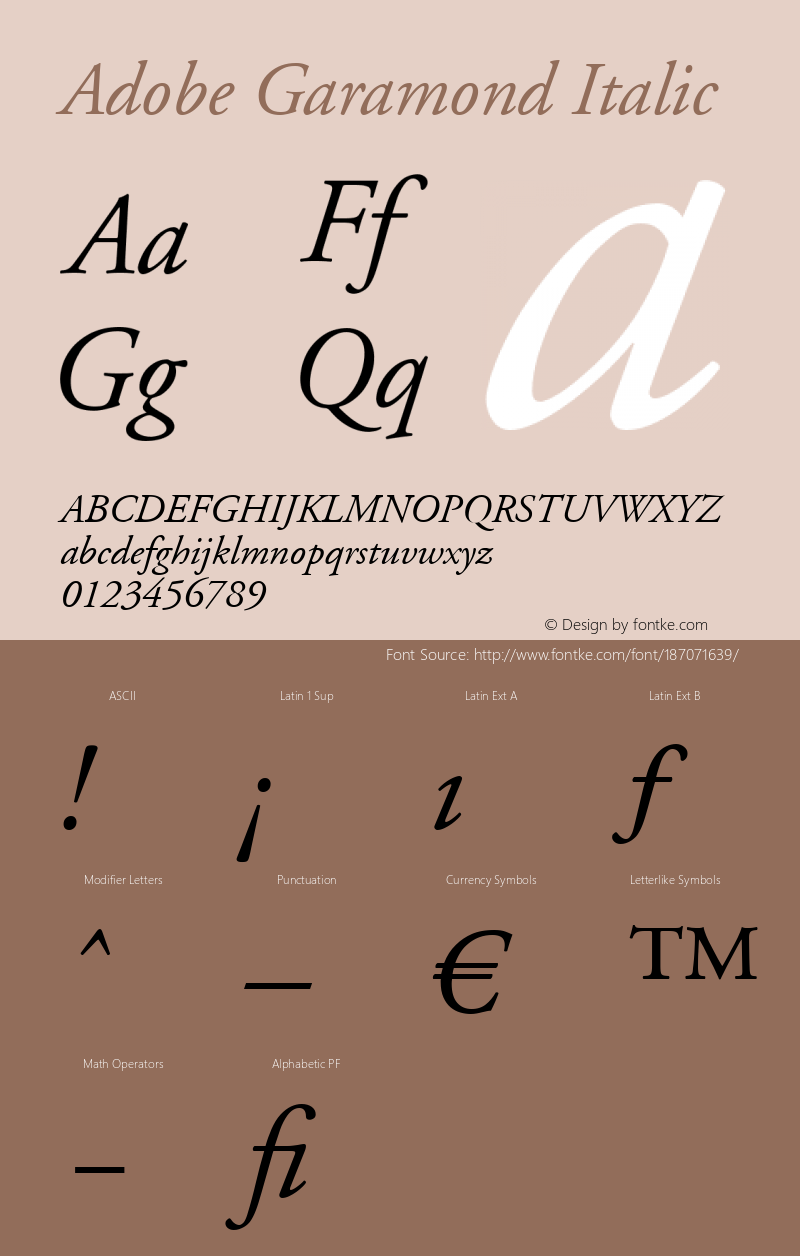 Adobe Garamond Italic 001.003图片样张