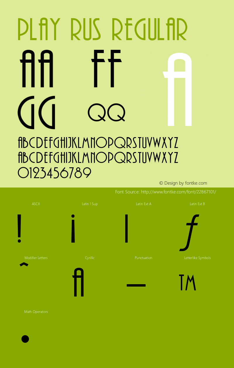 Play Rus v1.1 Font Sample