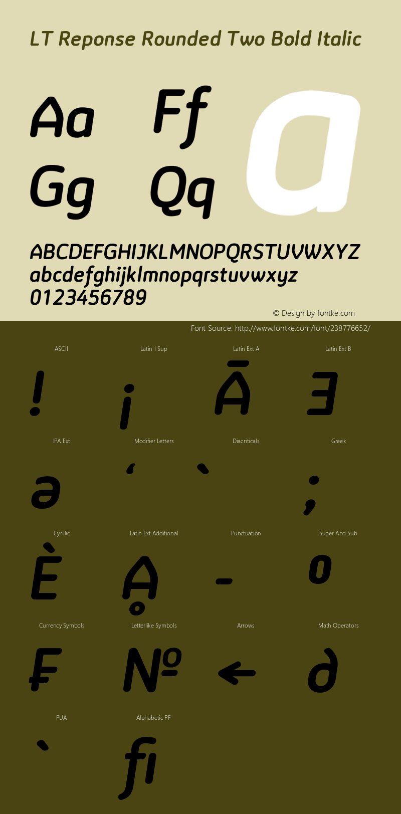 LT Reponse Rounded Two Bold Italic Version 1.000 | FøM Fix图片样张