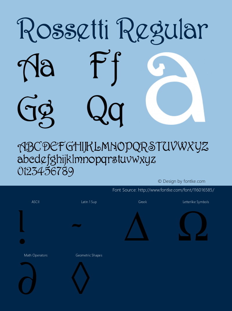 Rossetti W05 Regular Version 4.70 Font Sample