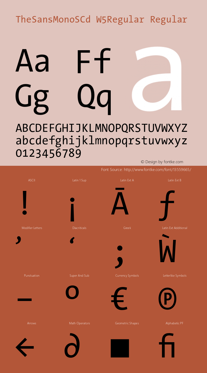 TheSansMonoSCd W5Regular Regular Version 3.009 Font Sample