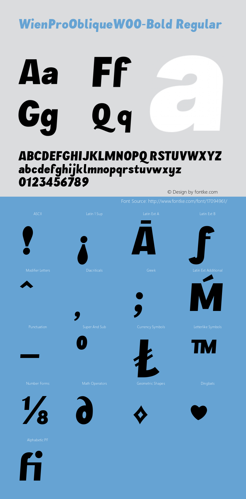 WienProObliqueW00-Bold Regular Version 1.60 Font Sample