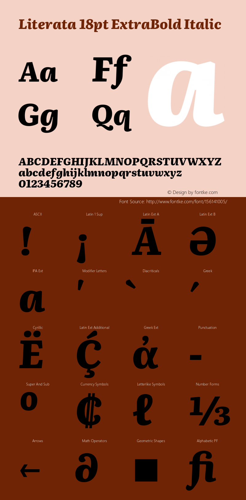 Literata18pt-ExtraBoldItalic Version 3.002 Font Sample