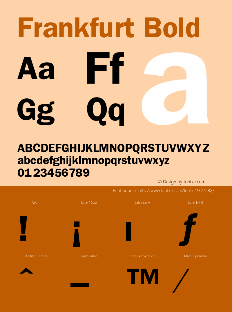 Frankfurt Bold Altsys Metamorphosis:2/8/93 Font Sample