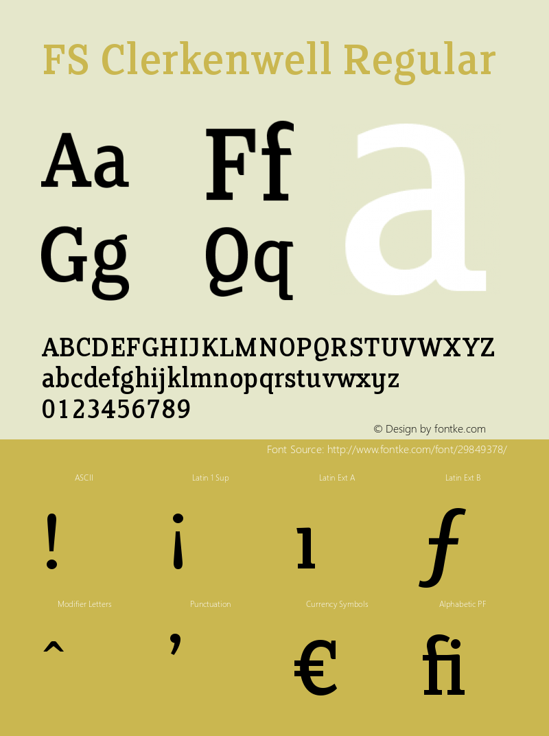 FS Clerkenwell Regular Version 001.000 Font Sample