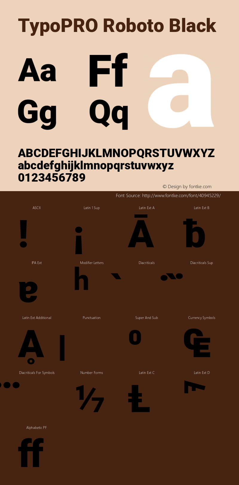 TypoPRO Roboto Black Version 2.138 Font Sample