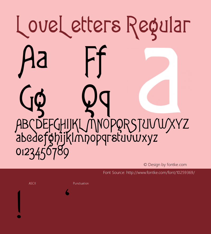 LoveLetters Regular Rev. 003.000 Font Sample