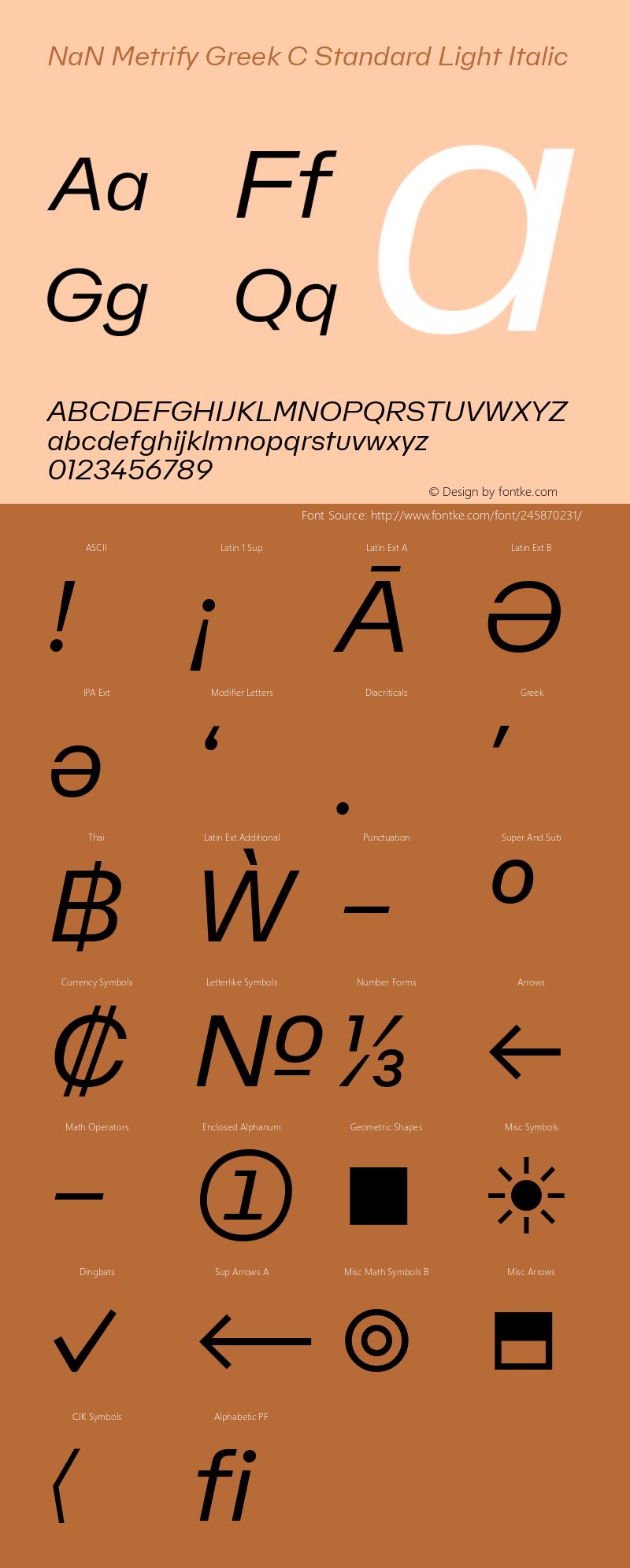 NaN Metrify Greek C Standard Light Italic Version 1.500; ttfautohint (v1.8.4)图片样张