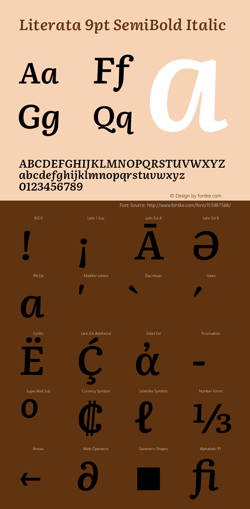 Literata9pt-SemiBoldItalic Version 3.002 Font Sample