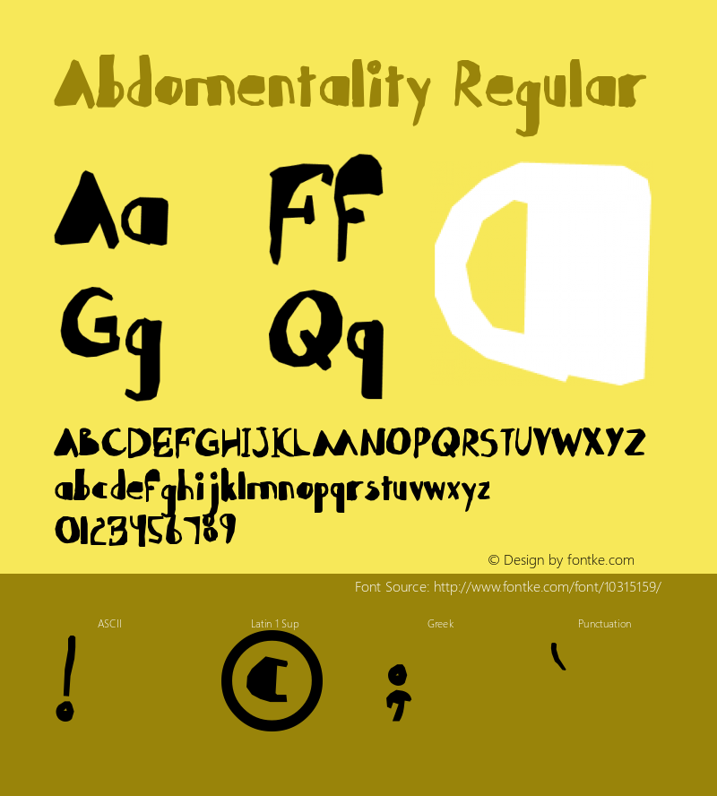 Abdomentality Regular Version 1.00 Font Sample