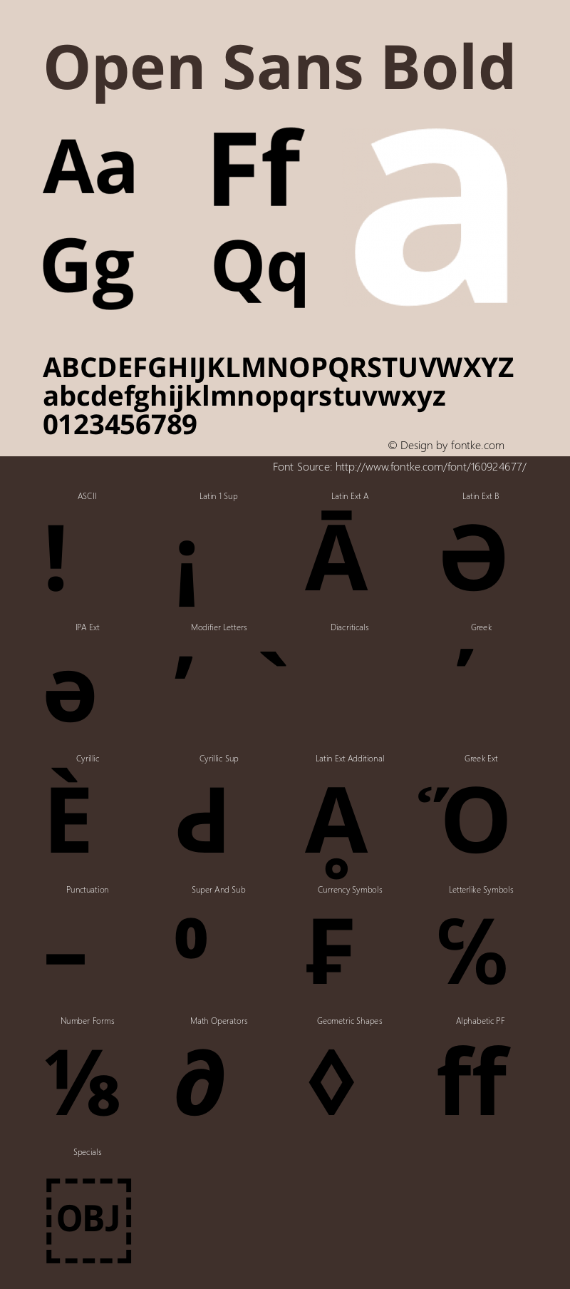 Open Sans Bold Version 1.10 Font Sample