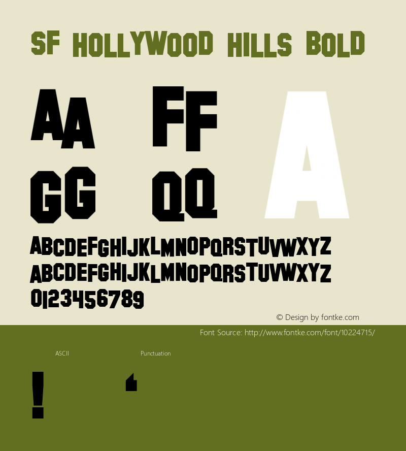 SF Hollywood Hills Bold Version 1.1 Font Sample