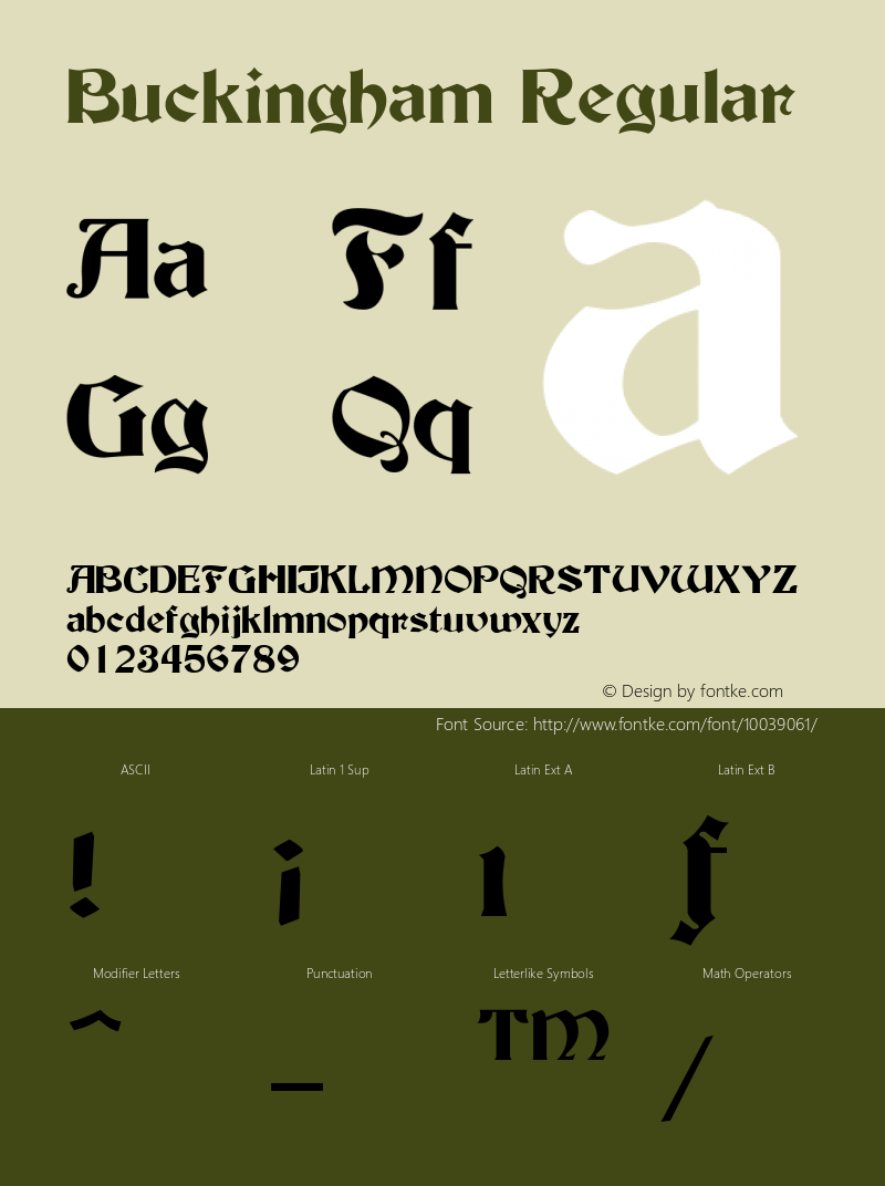 Buckingham Regular The IMSI MasterFonts Collection, tm 1995 IMSI Font Sample