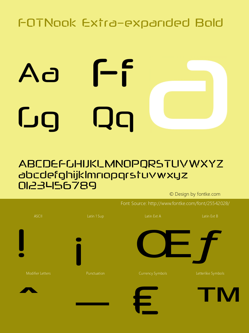 FOTNook-ExtraexpandedBold Version 1.000 Font Sample