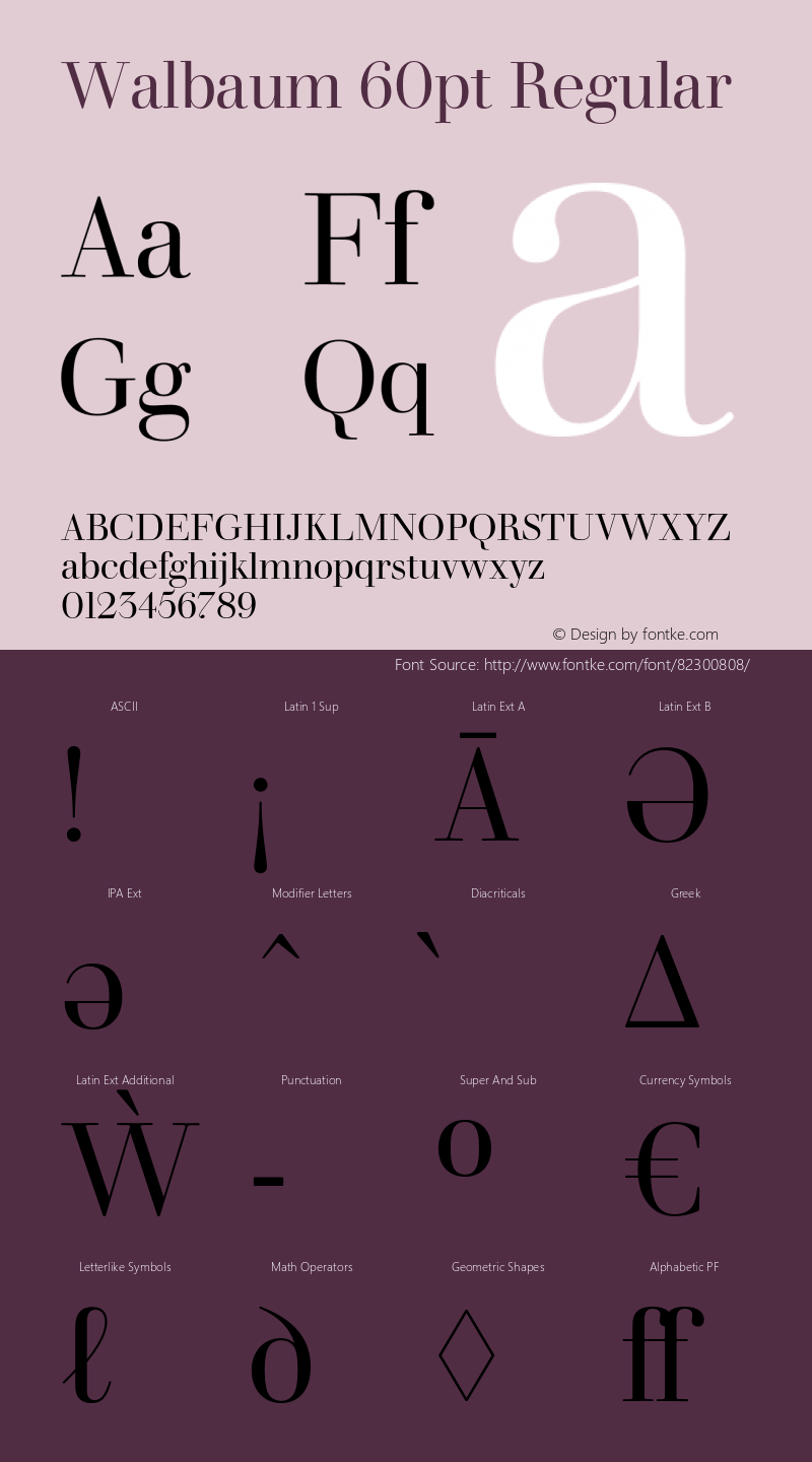 Walbaum60pt-Regular Version 1.00 Font Sample