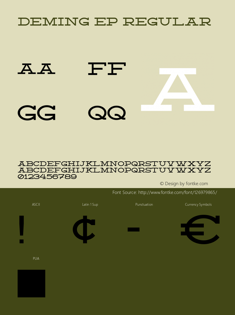 Deming EP Regular Version 1.000 Font Sample