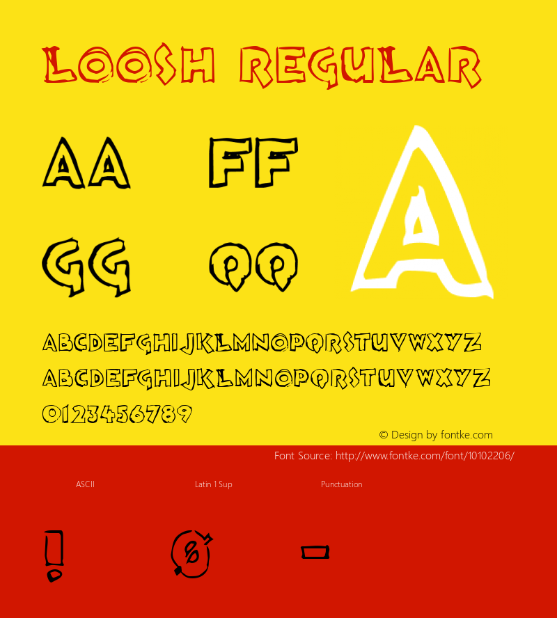 Loosh Regular Macromedia Fontographer 4.1 2002.02.04 Font Sample