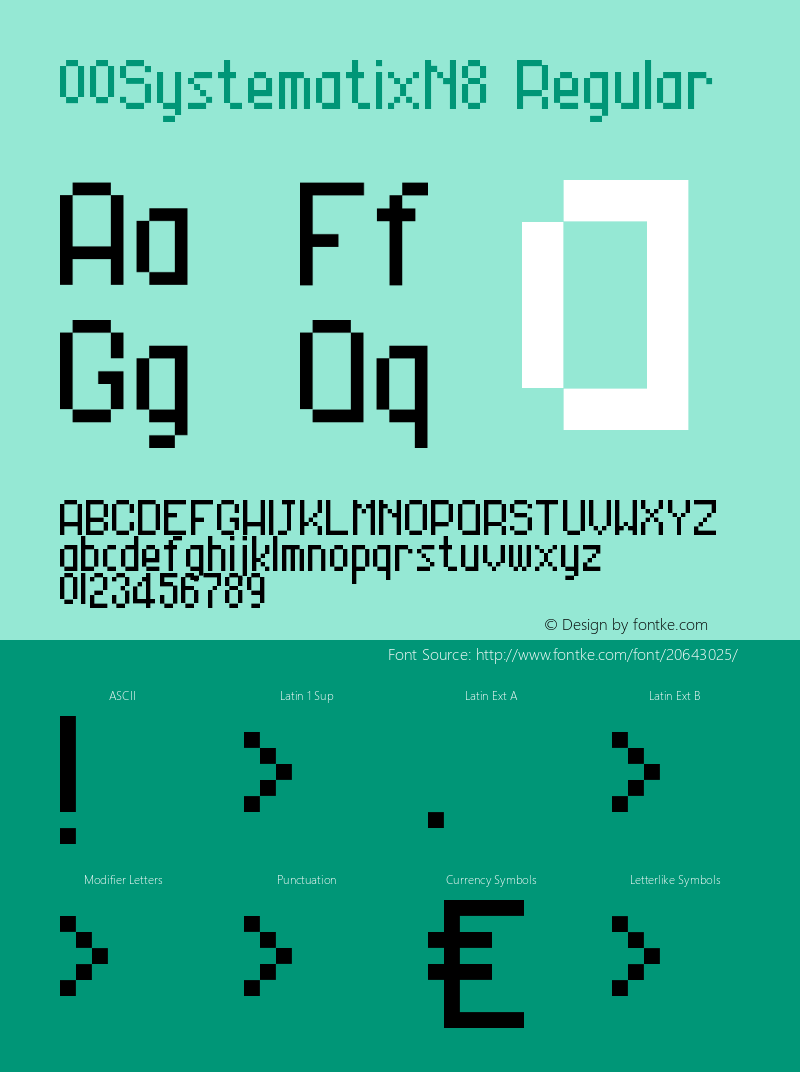 00SystematixN8 1.00 Font Sample