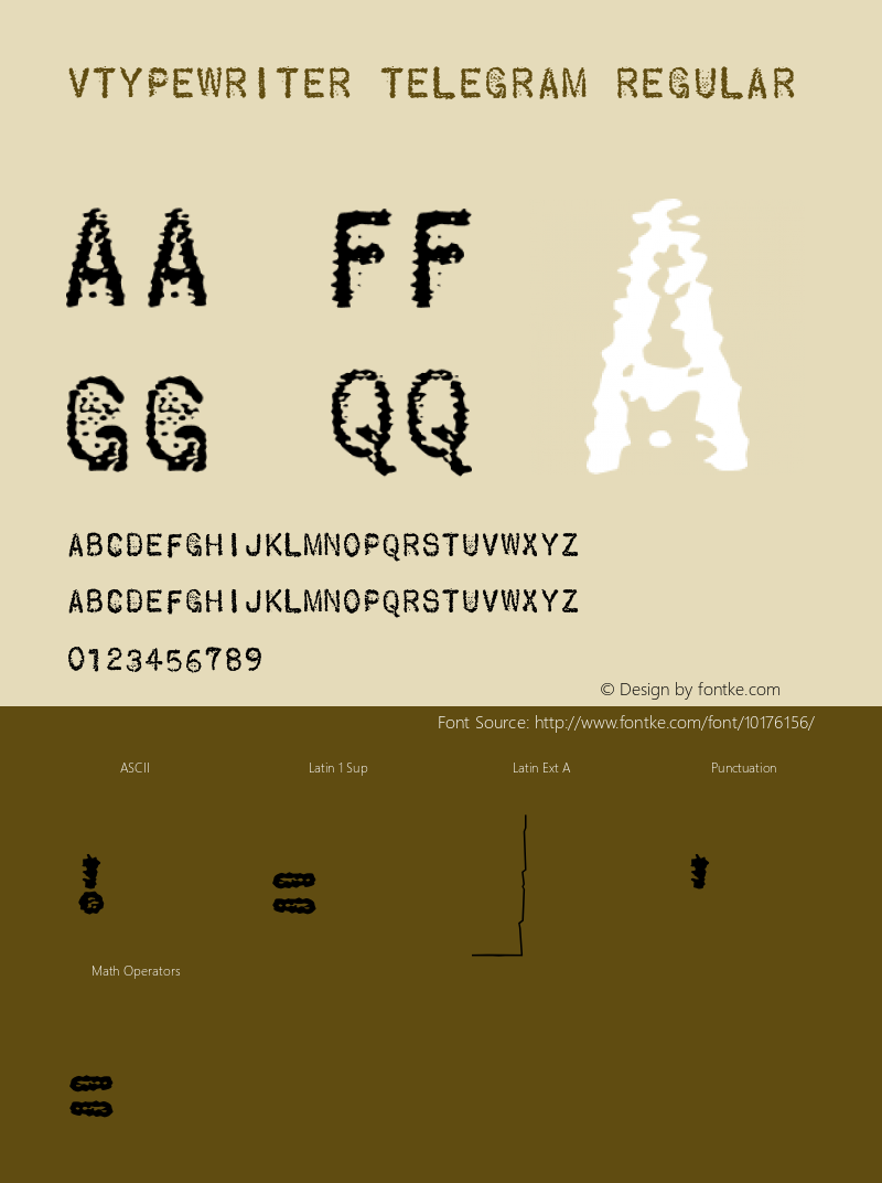 VTypewriter Telegram Regular 001.000 Font Sample