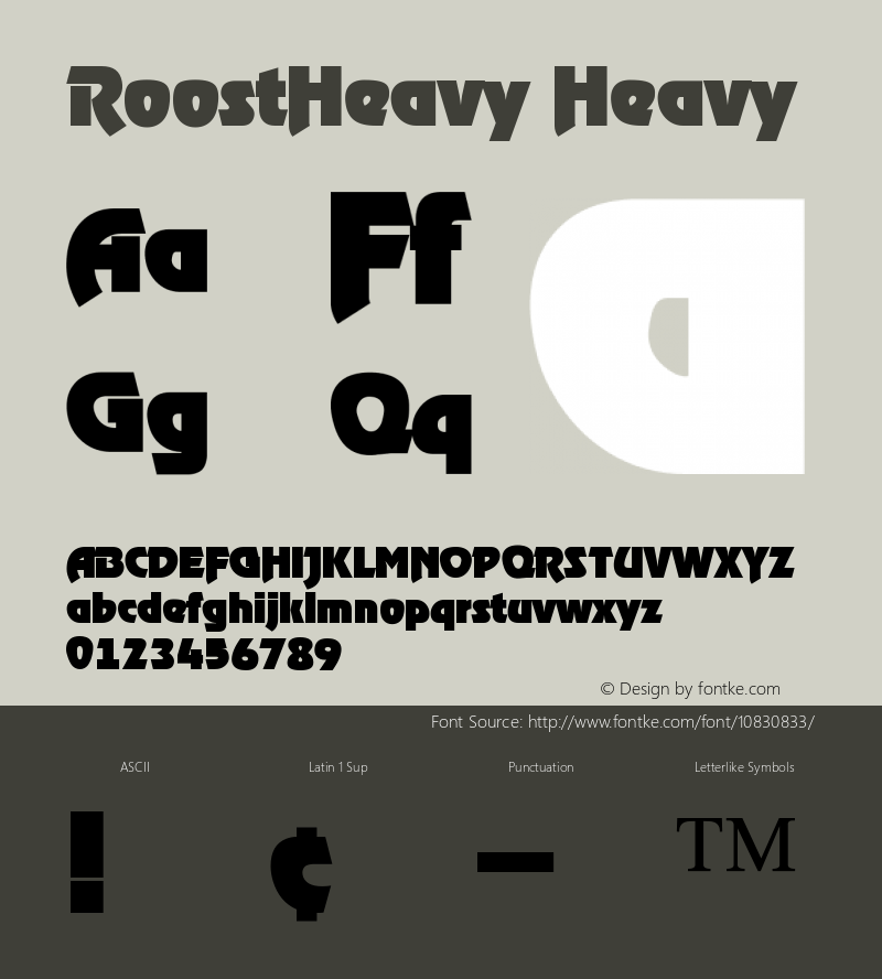 RoostHeavy Heavy Version 001.001 Font Sample