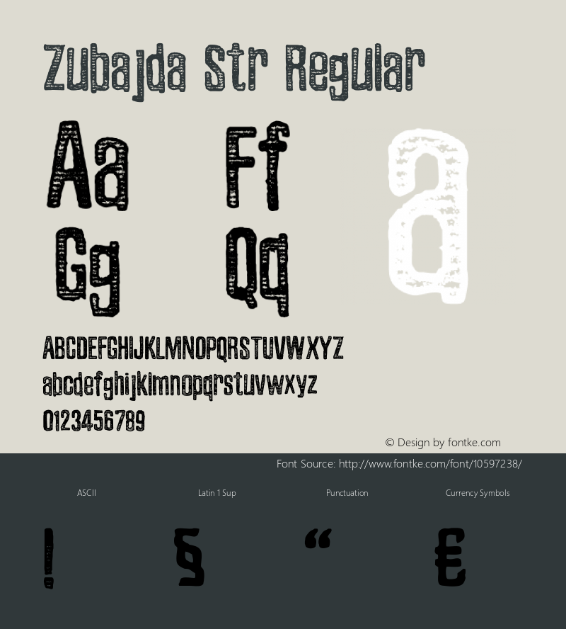 Zubajda Str Regular Version 4.002 2012 Font Sample