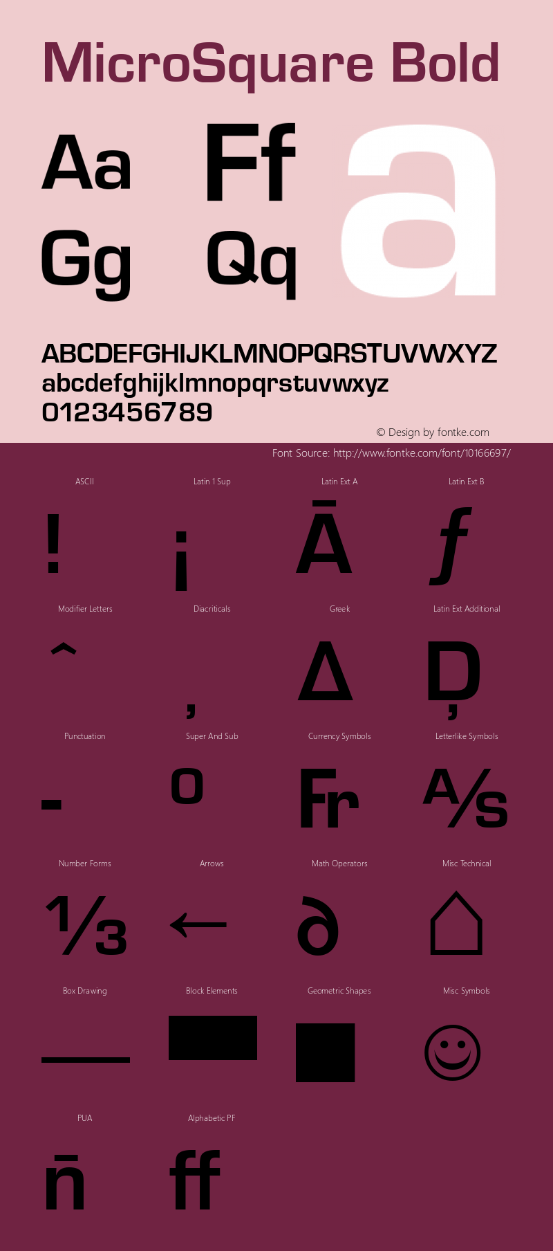 MicroSquare Bold Version 1.0 08-10-2002 Font Sample