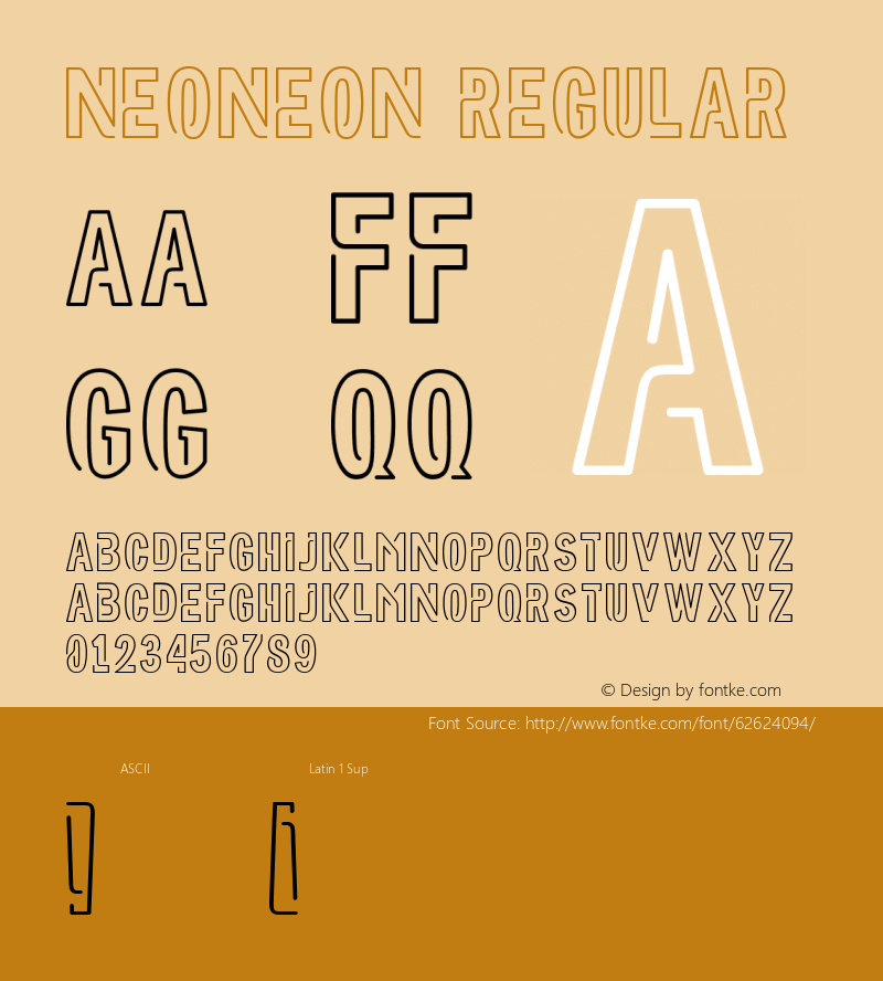 Neoneon Version 001.000 Font Sample