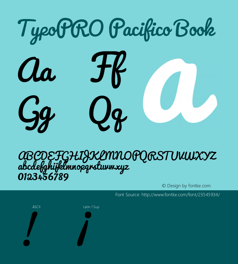 TypoPRO Pacifico Version 2.00 Font Sample