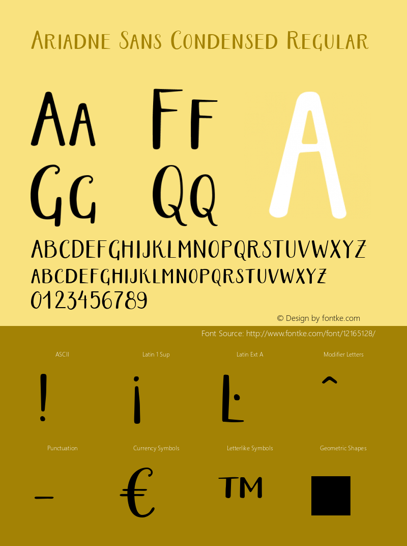 Ariadne Sans Condensed Regular Version 2.001;PS 002.001;hotconv 1.0.70;makeotf.lib2.5.58329 Font Sample