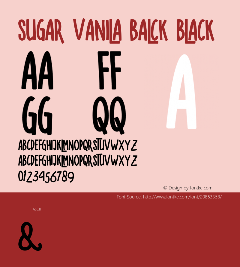 SUGARVANILABALCK-Black Version 1.000 Font Sample