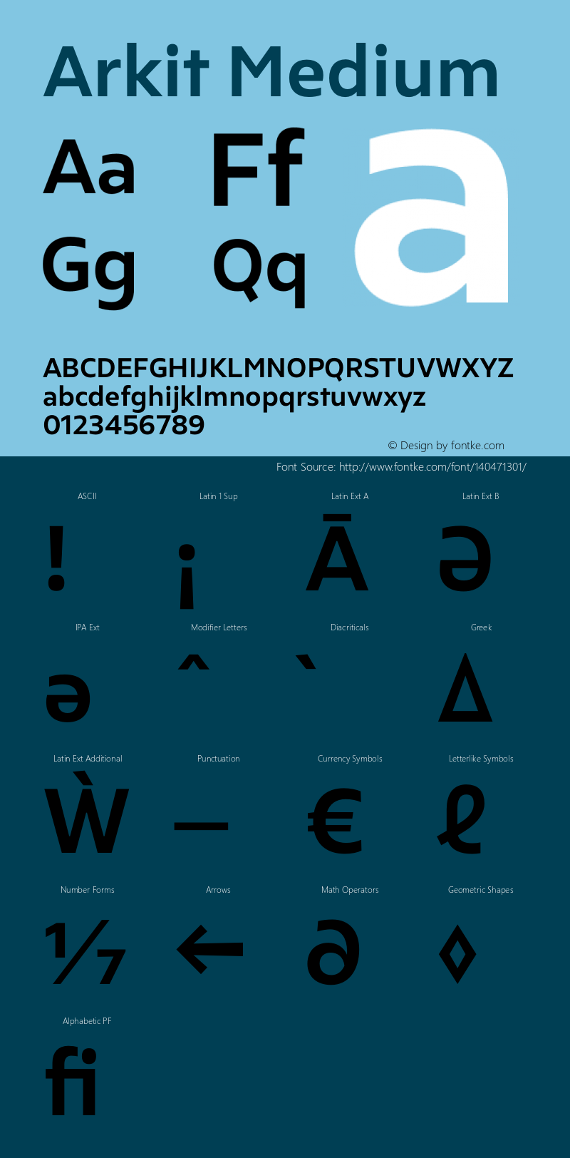 Arkit-Medium Version 1.000 | w-rip DC20191215 Font Sample