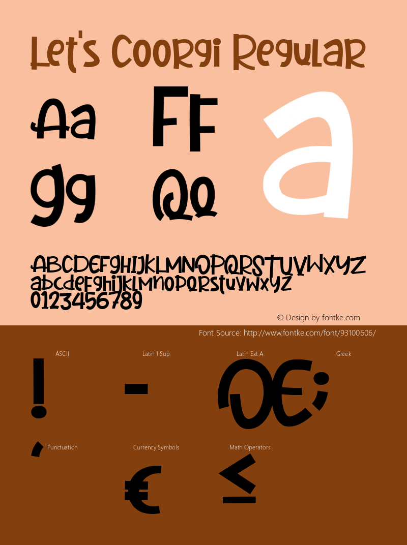 Let's Coorgi Version 1.00;June 6, 2020;FontCreator 12.0.0.2567 64-bit Font Sample