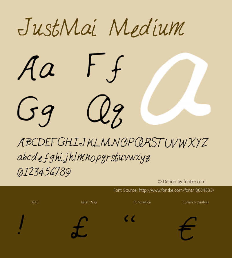 JustMai Medium Version 001.000 Font Sample