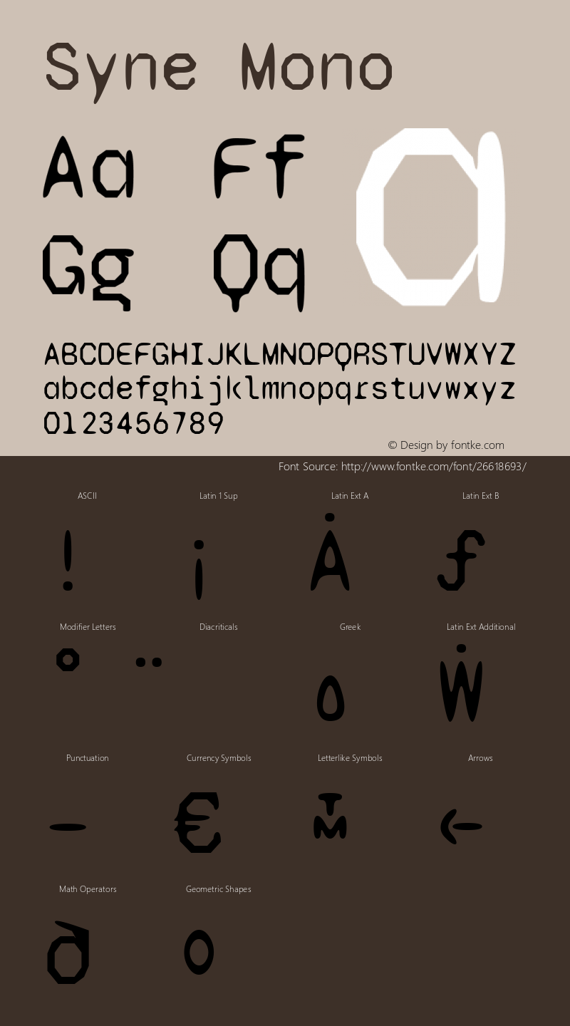 Syne Mono Version 1.000 Font Sample