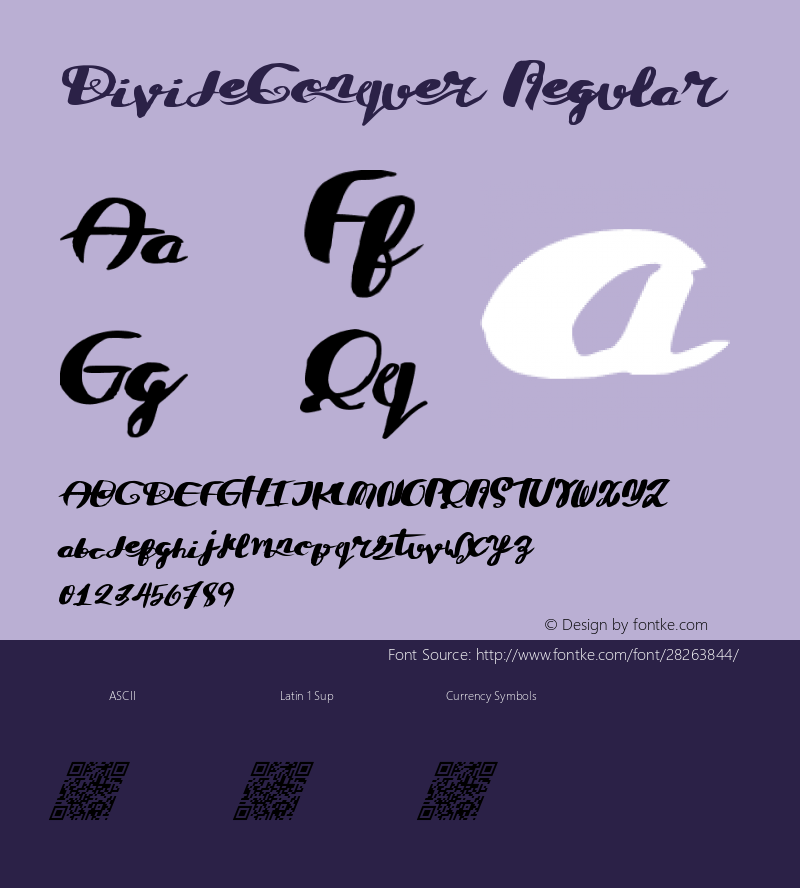 DivideConquer Version 1.00 November 6, 2014, initial release Font Sample