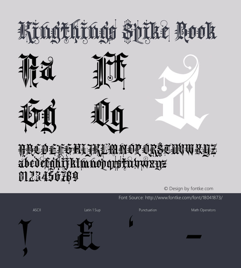 Kingthings Spike Book Version 1.0 Font Sample