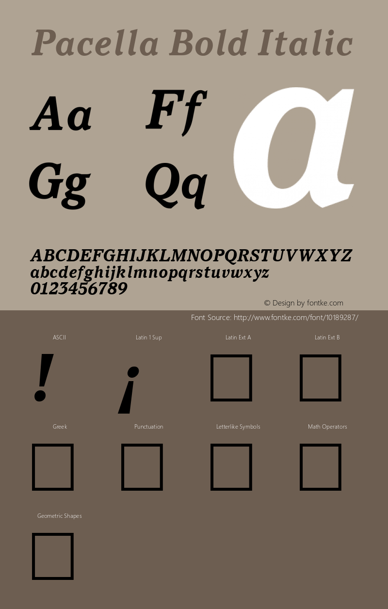 Pacella Bold Italic Altsys Fontographer 3.5  11/18/92 Font Sample