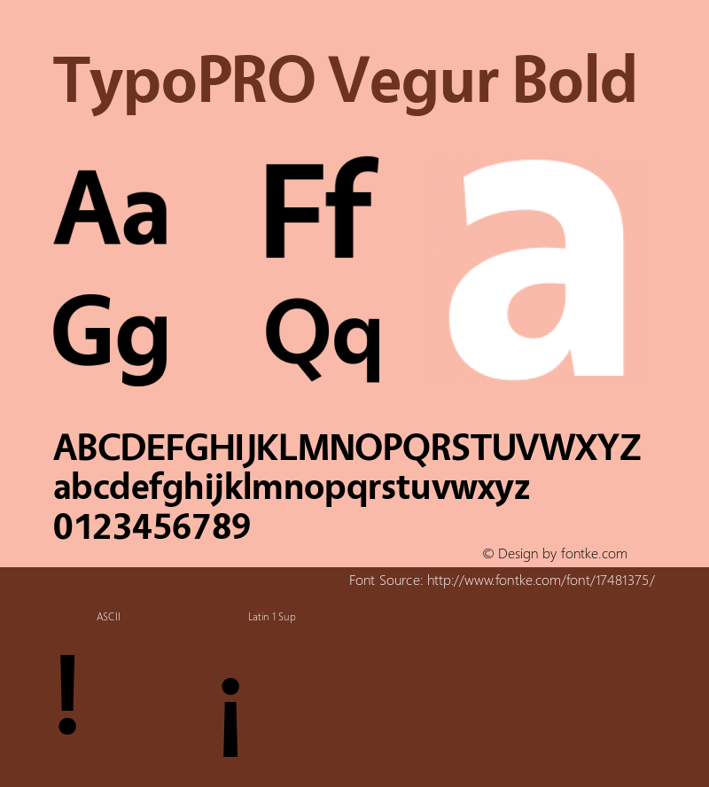 TypoPRO Vegur Bold Version 1.000;PS 007.000;hotconv 1.0.70;makeotf.lib2.5.58329 Font Sample