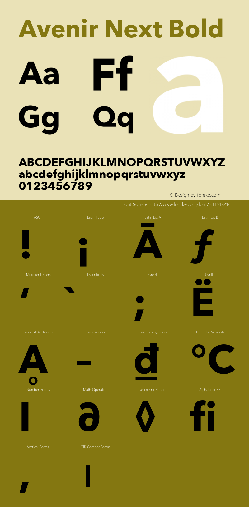 Avenir Next Demi Bold 13.0d1e10 Font Sample