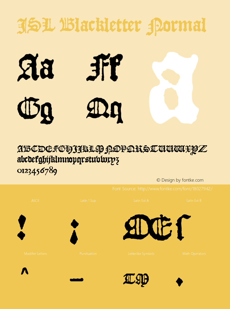 JSL Blackletter Normal 3.0 Monday, 11 December 2000 Font Sample