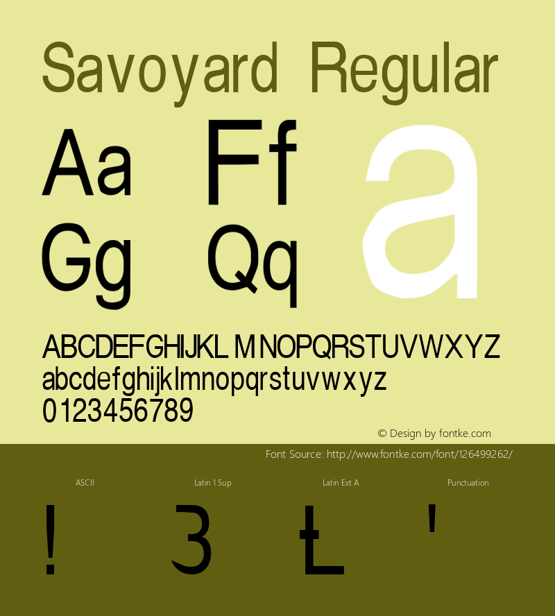 Savoyard Altsys Fontographer 4.0.3 12/14/97 Font Sample