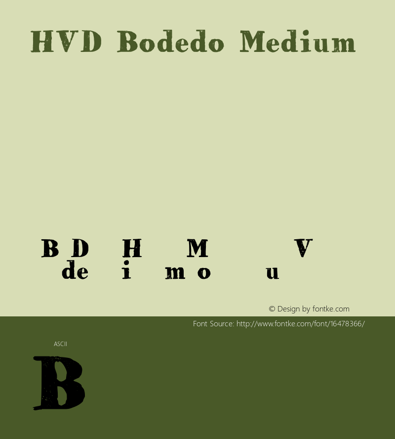 HVD Bodedo Medium Version 1.000 2006 initial release Font Sample